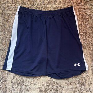 NAVY AND WHITE UNDER ARMOUR SHORTS